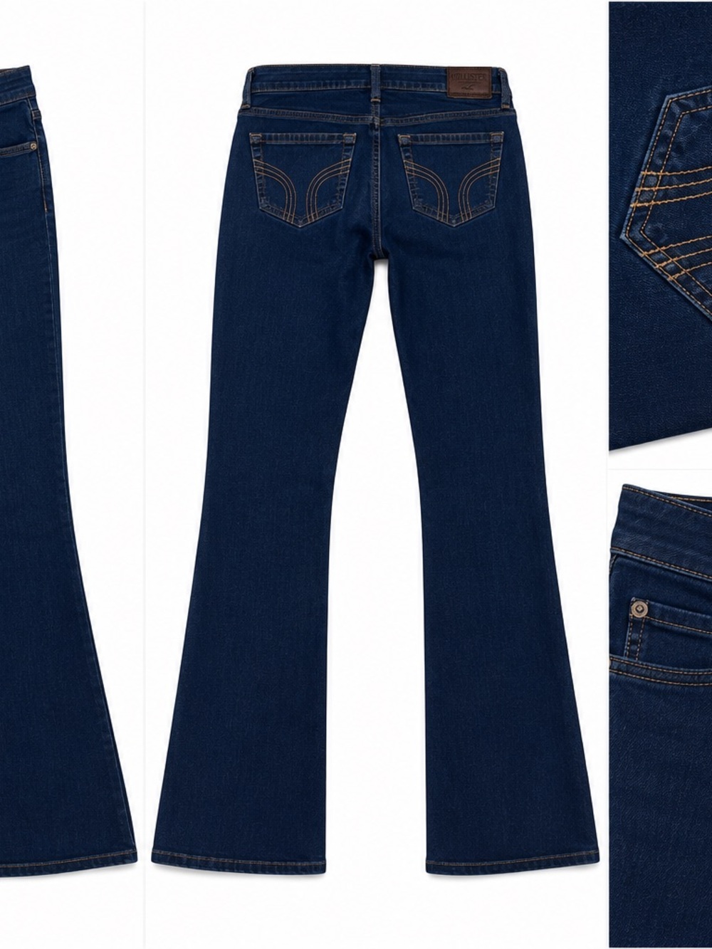 Hollister Dark Blue Flared Jeans - Classic Wide Leg